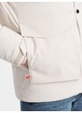 Ombre Men's winter jacket with detachable hood and cargo pockets - cream