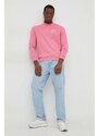 Mikina Karl Lagerfeld pánská, růžová barva, hladká