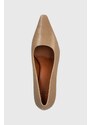 Kožené lodičky Vagabond Shoemakers ALTEA béžová barva, na podpatku, 5740.001.09