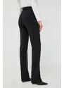 Kalhoty Elisabetta Franchi dámské, černá barva, jednoduché, high waist, PA03141E2