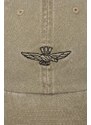 Džínová baseballová čepice Aeronautica Militare béžová barva