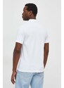 Bavlněné polo tričko Karl Lagerfeld bílá barva, s aplikací