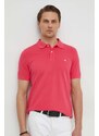 Bavlněné polo tričko United Colors of Benetton růžová barva