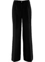 bonprix Strečové kalhoty s komfortní pasovkou, široké Černá