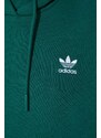Mikina adidas Originals 3-Stripes Hoodie OS dámská, zelená barva, s kapucí, s aplikací, IN8400