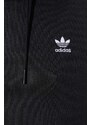 Mikina adidas Originals Trefoil Hoodie dámská, černá barva, s kapucí, s potiskem, IU2409