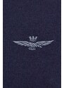 Bavlněný svetr Aeronautica Militare tmavomodrá barva, lehký