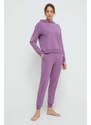 Kalhoty HUGO fialová barva