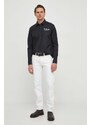 Košile Karl Lagerfeld pánská, černá barva, regular, s klasickým límcem