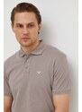 Bavlněné polo tričko Emporio Armani béžová barva, 8N1FQ2 1JTKZ