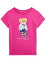 Dětské bavlněné tričko Polo Ralph Lauren růžová barva