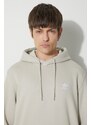 Mikina adidas Originals Trefoil Essentials Hoody pánská, šedá barva, s kapucí, s aplikací, IR7785