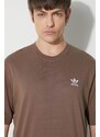 Bavlněné tričko adidas Originals Essential Tee hnědá barva, s aplikací, IR9688