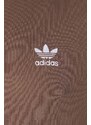 Bavlněné tričko adidas Originals Essential Tee hnědá barva, s aplikací, IR9688