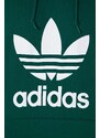 Bavlněná mikina adidas Originals Adicolor Classics Trefoil pánská, zelená barva, s kapucí, s potiskem, IM9407