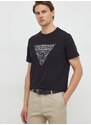 Bavlněné tričko Guess černá barva, s aplikací, M4RI27 K8FQ4