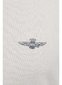 Bavlněný svetr Aeronautica Militare béžová barva, lehký