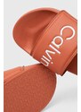 Pantofle Calvin Klein POOL SLIDE ADJ pánské, oranžová barva, HM0HM01357