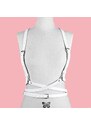 Harness - koženkový pás / pásek do pasu / traky + kšandy / body strap - WHITE