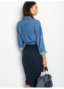 Fashionhunters Námořnická modrá sukně Macarena