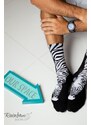 Kesi Duhové ponožky se zvířecími motivy Zebra Panda černá a bílá 2 páry