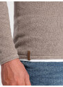 Ombre Clothing Pánský bavlněný svetr s kulatým výstřihem - studená béžová V9 OM-SWSW-0103