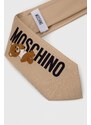 Hedvábná kravata Moschino béžová barva, M5766 55059