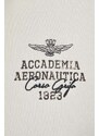 Bavlněná mikina Aeronautica Militare pánská, béžová barva, s kapucí, s potiskem