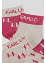 Ponožky Karl Lagerfeld 3-pack dámské, růžová barva