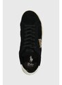 Semišové sneakers boty Polo Ralph Lauren Hrt Crt II černá barva, 809937846002