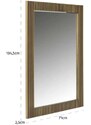 Mosazné závěsné zrcadlo Richmond Ironville 104,5 x 71 cm