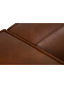 Koňakově hnědá kožená podnožka Windsor & Co Madame 100 x 100 cm