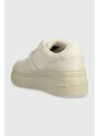 Sneakers boty Tommy Jeans TJW RETRO BASKET FLATFORM ESS béžová barva, EN0EN02506