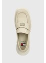 Mokasíny Tommy Jeans TJW CHUNKY LOAFER dámské, béžová barva, na platformě, EN0EN02504