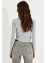 Cool & Sexy Women's Gray Draped Blouse