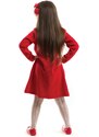 Denokids Twin Deer Girls Velvet Red Christmas Dress