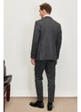 ALTINYILDIZ CLASSICS Men's Anthracite Extra Slim Fit Slim Fit Dovetail Collar Diagonal Patterned Suit.