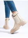 Beige women's Chelsea boots Shelvt