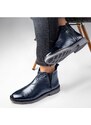 Ducavelli Leeds Genuine Leather Non-Slip Sole Chelsea Daily Boots Navy Blue