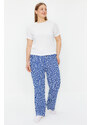 Trendyol Curve Navy Blue Striped Knitted Pajama Bottom