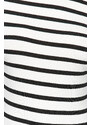 Trendyol Black and White Striped Premium Soft Fabric Fitted Boat Collar Flexible Knitted Blouse