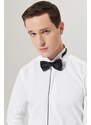 ALTINYILDIZ CLASSICS Men's White Slim Fit Slim-Fit 100% Cotton Shirt with Collar Collar.