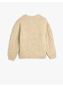 Koton Sweater Hair Knit Crew Neck Long Sleeve Soft Textured