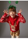 Koton New Year's Sweater Deer Patterned Crew Neck Sequin Detailed