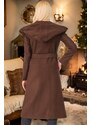 Z6679 DEWBERRY LADIES' COAT-PLAIN BROWN