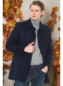 PLT8206 DEWBERRY MEN'S COAT-PLAIN NAVY BLUE