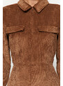 Trendyol Brown Velvet Woven Jumpsuit