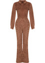 Trendyol Brown Velvet Woven Jumpsuit