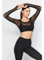 Trendyol Knitted Sports Bra and Tulle Top/Blouse Combined 2 Layers Knitted Sports Top/Blouse