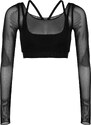 Trendyol Knitted Sports Bra and Tulle Top/Blouse Combined 2 Layers Knitted Sports Top/Blouse